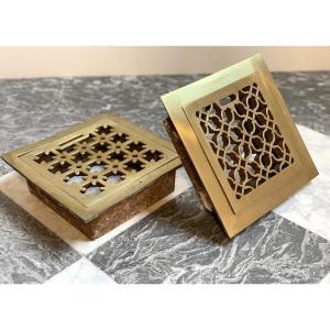 Bronze And Cast Iron Floor Ventilation Grilles - 19th Century