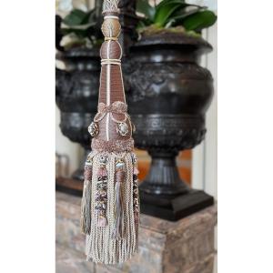 Pair Of Large Tiebacks - Iced Brown Color