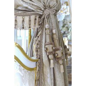 Pair Of Double Tiebacks, Medium Model - Greige Color (21st Century)