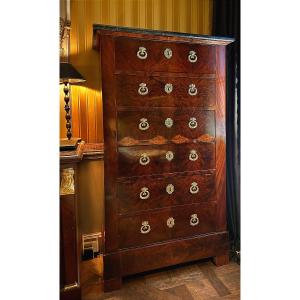 Empire Style Mahogany Chest Of Drawers - 19th Century