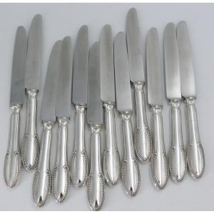 Ercuis Godrons Model, 12 Dessert/cheese Knives, Excellent Condition.