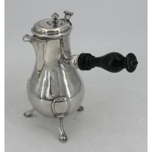 18th Century Sterling Silver Chocolate Pot, François Riel, Paris 1781.