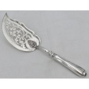 Russian Solid Silver Fish Serving Shovel, St Petersburg, 1864, Bachmann.