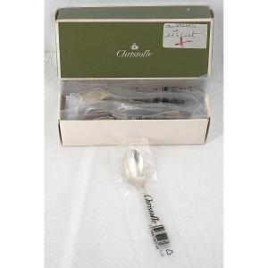 Christofle Rubans Model, 12 Mocha Spoons, Coffee, 10 Cm, New In Sealed Blisters.