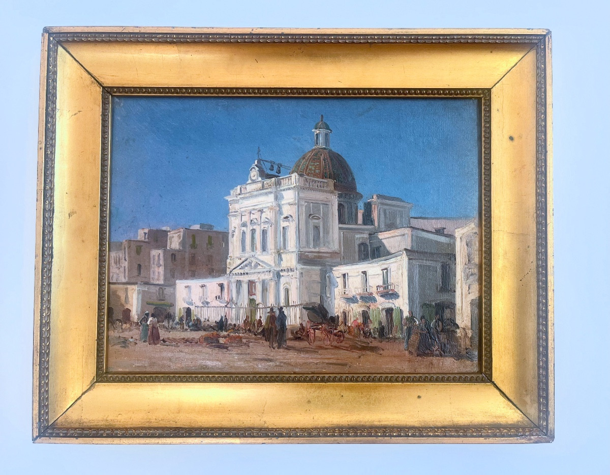 Veduta della piazza del mercato Napoli