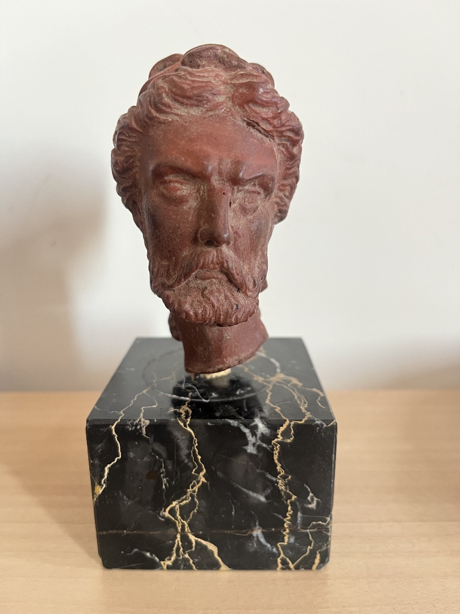 Testa d'uomo barbuto in cera rossa - Grand Tour, XVIII-XIX secolo-photo-2