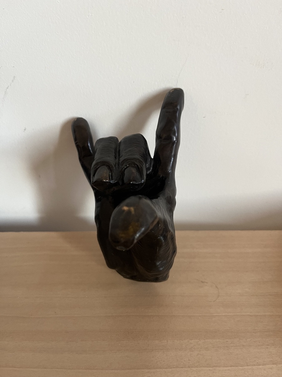 Scultura "La Mano" in bronzo-photo-3