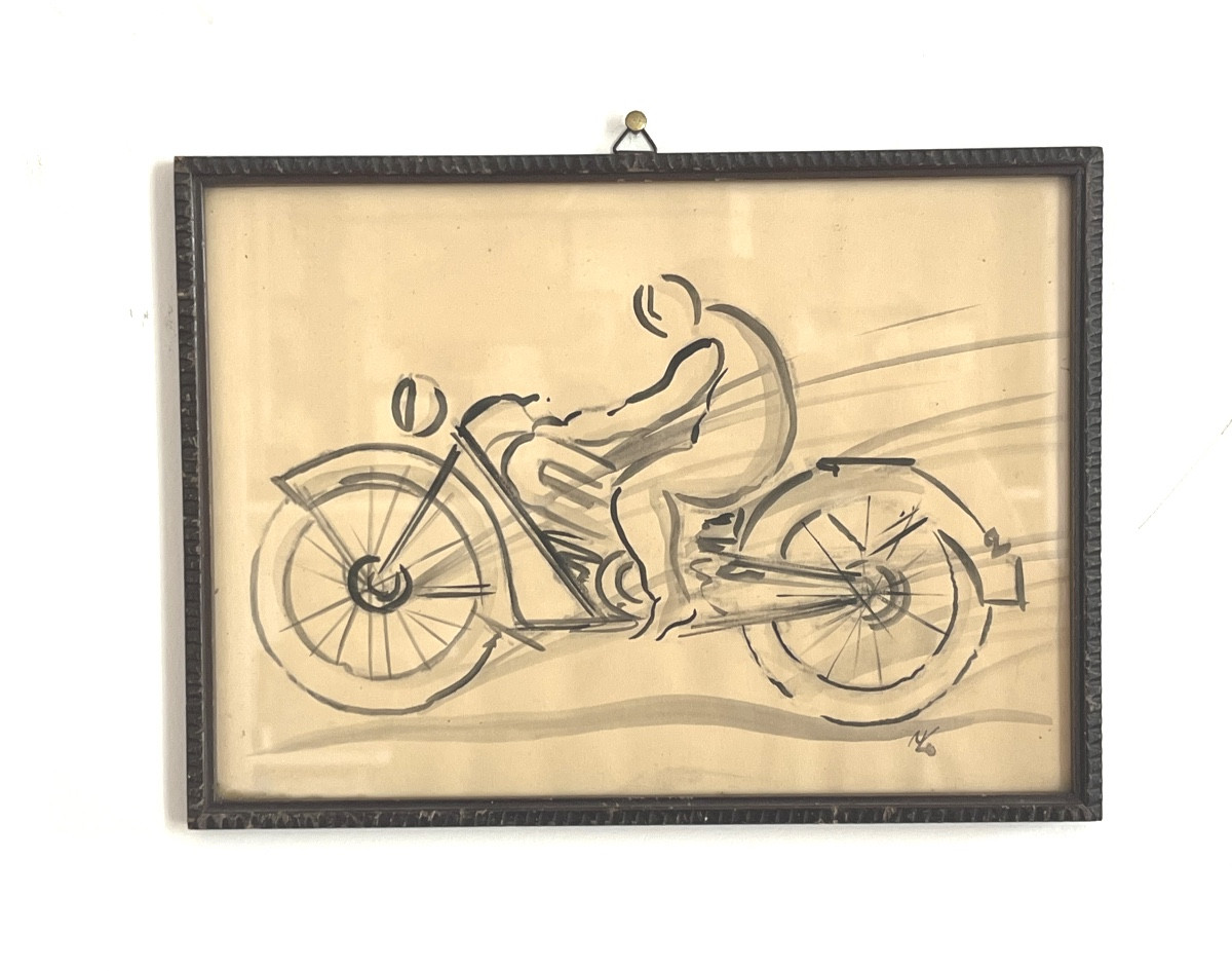 Motociclista in corsa