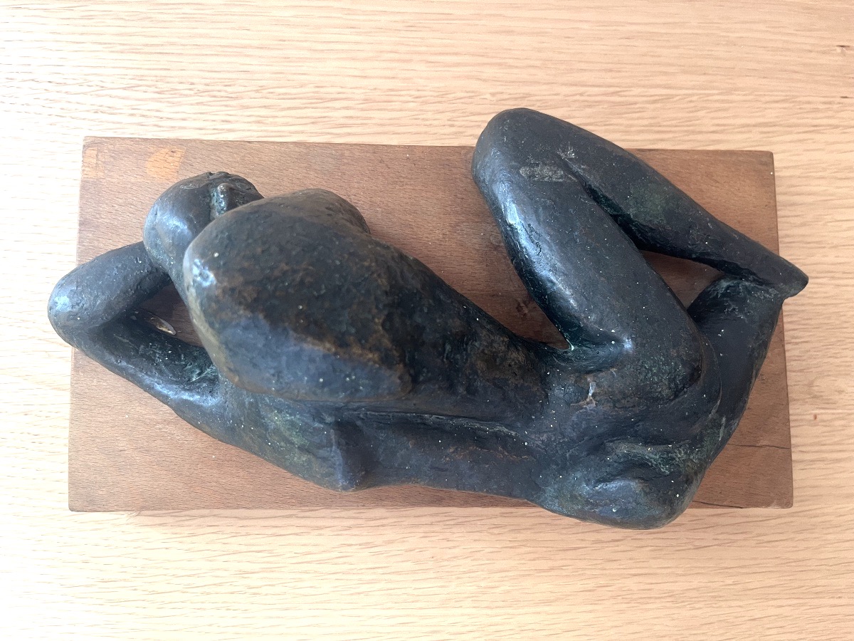 Scultura modernista in bronzo - Nudo disteso-photo-3