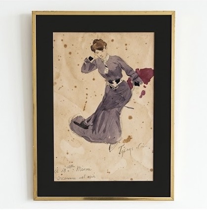 Disegno Dama elegante in abito viola