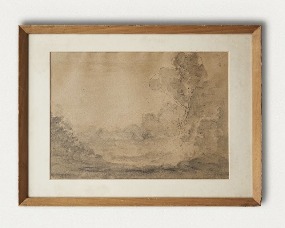 Disegno di un paesaggio laziale