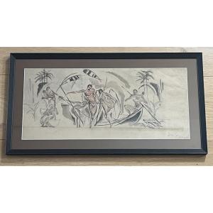 Pescatori con arpione sul Nilo