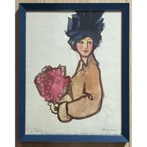 Ritratto di donna con bouquet