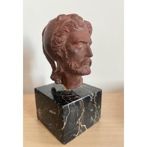 Testa d'uomo barbuto in cera rossa - Grand Tour, XVIII-XIX secolo