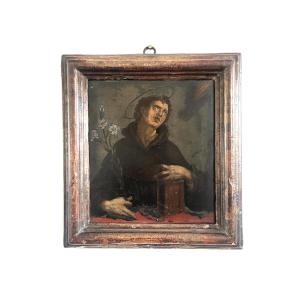 Sant'Antonio di Padova – Olio su Ardesia