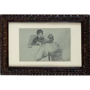 Scena d’interno – Due donne a tavola (1907)