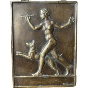 Diana Cacciatrice – Pannello in bronzo a bassorilievo
