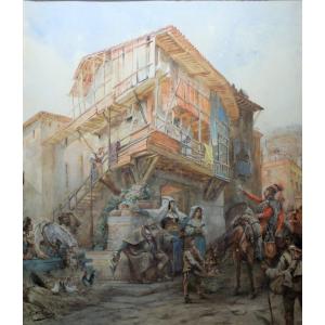 “the Halt” By Georges Clairin (1843-1919)