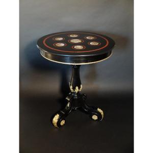 Micromosaic Pedestal Table With Views Of Rome, Italy, Circa 1820-1830