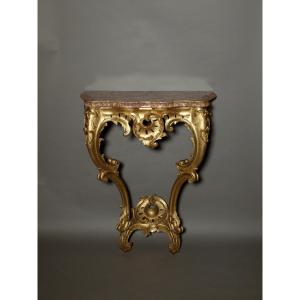 Louis XV Period Console In Gilded Wood