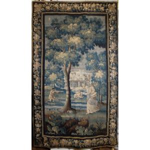 "hunter And Washerwoman", 18th Century Aubusson Tapestry