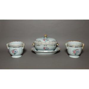 Large Terrine And Its Pair Of Bottle Coolers