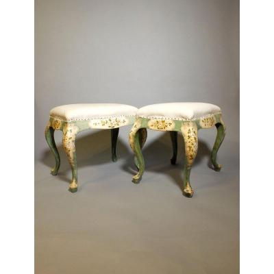 Pair Of Italian Stools - Veneto XIXth Century