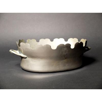 Glass Canopy Or Cooler In Silver Metal - 19th Century