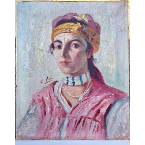 Portrait Of A Young North African Woman Orientalist