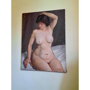 French School Portrait Of A Topless Woman