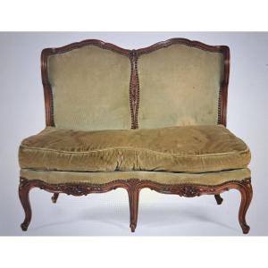 Rare Small Sofa Simulating Two Louis XV Chairs Glued Together 