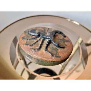 Denbac In Vierzon Stoneware Box Covered With A Scarab