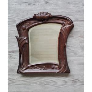 Art Nouveau Mahogany Mirror