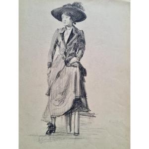 Drawing Of A Melancholic Woman, Late 19th Century, Jullian Academy, Paris