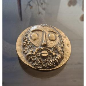 Roger Bezombes (1913-1994) “homage To Caesar” Gilded Bronze Medal 