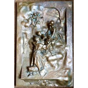 Denys Puech (1854-1942) High Relief Bronze Plaque 