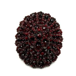 1547. Antique Brooch Decorated With Garnets