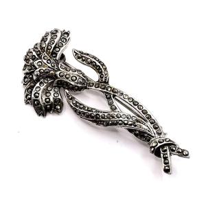 1179. Silver Brooch With Markasite