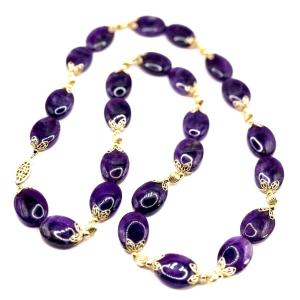 1509. Vintage Gold Necklace With Amethyst