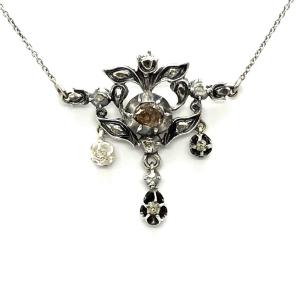 0338. Art Nouveau Necklace With Diamonds
