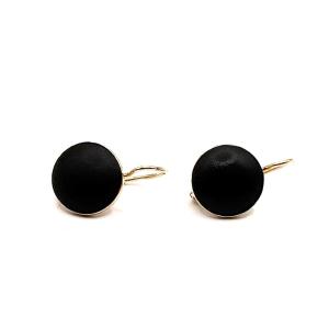 1388. Art Deco Gold Earrings, Adorned With Jet