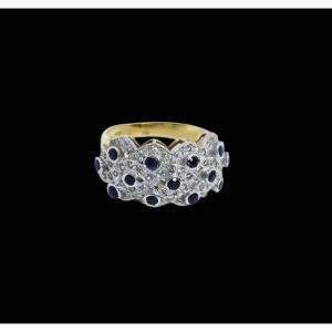 750 Gold Dome Ring With Sapphires