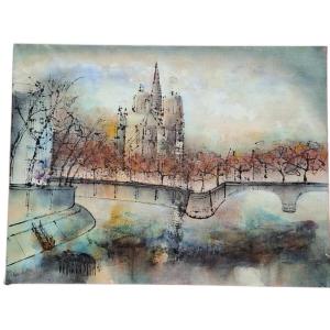 Painting Of île Saint-louis By Jan Vakowskaï