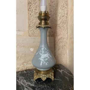 Celadon Green Oil Lamp Late Nineteenth