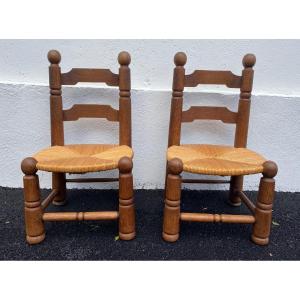 Pair Of Low Chairs By Charles Dudouyt 1940