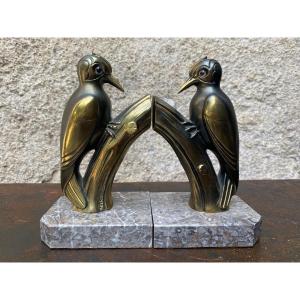 Hyppolyte Moreau Art Deco Bookend With Birds
