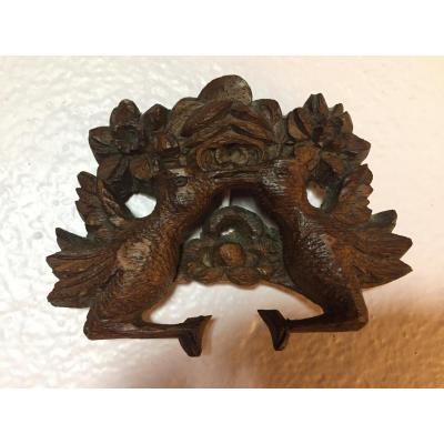 Pair Of Birds Carved Wood, Early Nineteenth