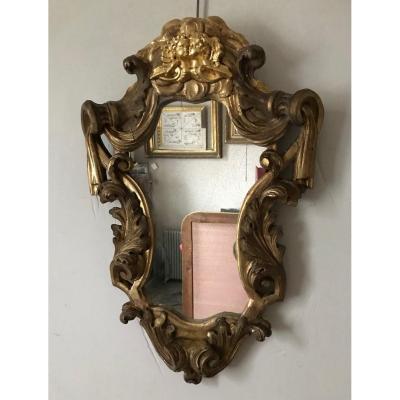 Mirror With Cherubs, Golden Leaf, Nineteenth