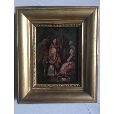 Les mendiants de César, paire de tableaux par César Graillon 1831-1913