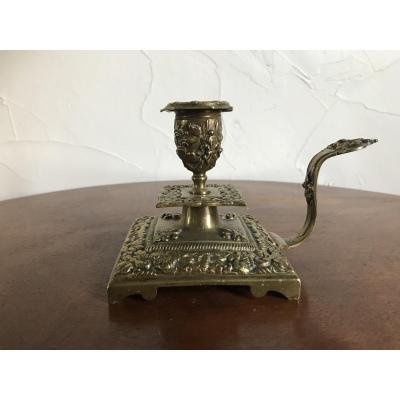 Hand Candlestick In Bronze, XIXth
